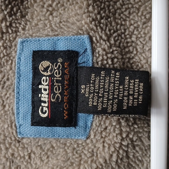 Jean Jacket Denim Light Blue Gray Sherpa Gander Mountain Guide Workwear Coat - Picture 4 of 9